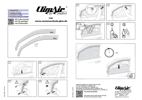 ClimAir Profi Windabweiser Hyundai Tucson 2015 - 20 TL vorne ABE schwarz