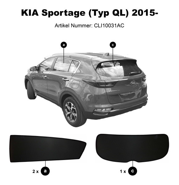 Kia Sportage QL sonnenschutz sonniboy