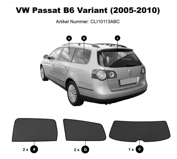 sun shades VW Passat Variant B6 3C