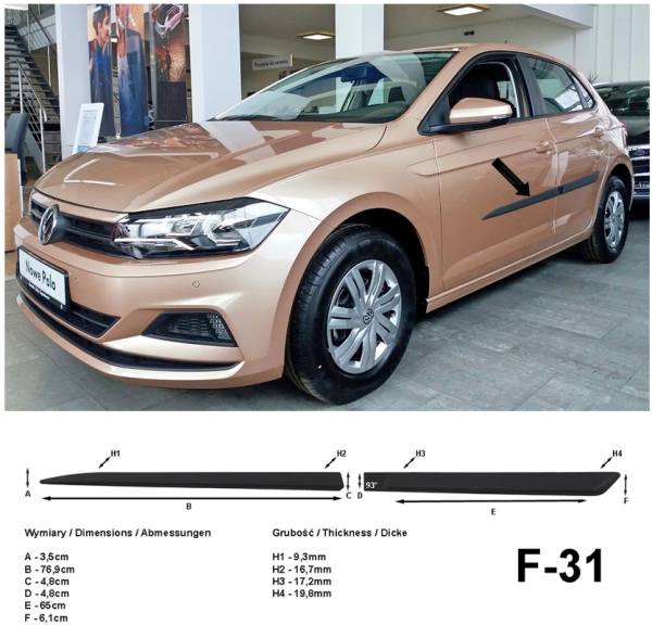 Preview: Seitenschutzleiste VW Polo AW