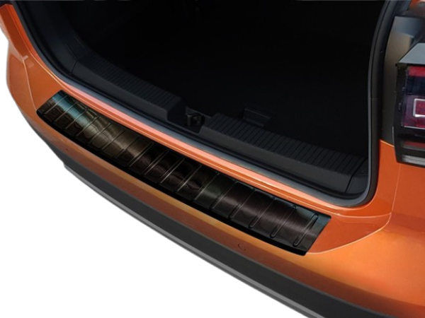 Edelstahl Ladekantenschutz VW T-Cross schwarz graphit
