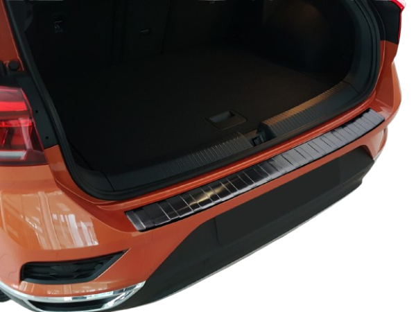 Preview: Edelstahl Ladekantenschutz VW T-Cross black graphit