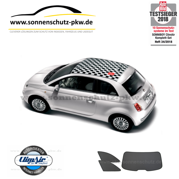 Auto-Windschutzscheiben-Sonnenschutz-Set, passend für FIAT 500