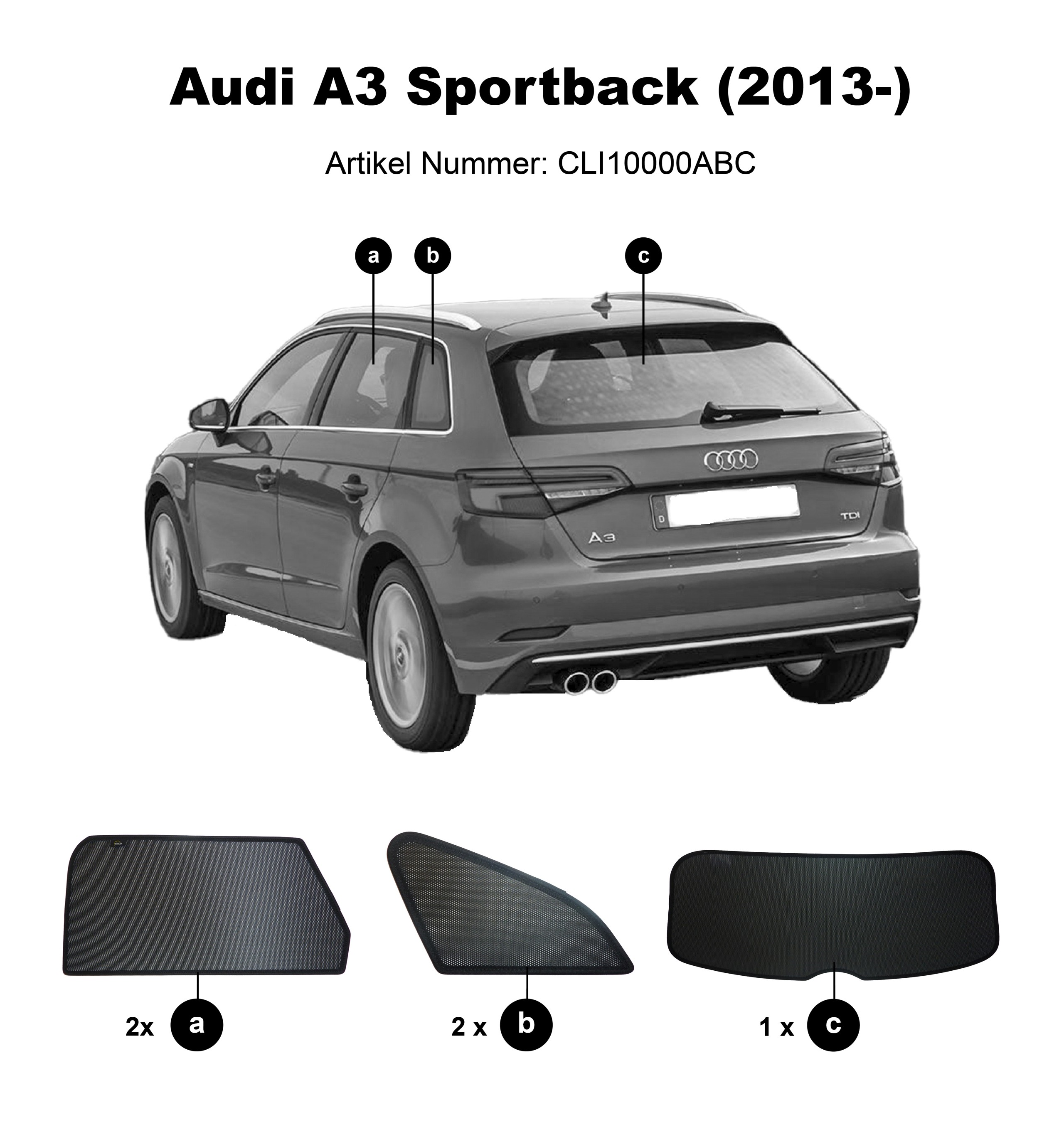  car shades Sonniboy Audi A3 Sportback 8V