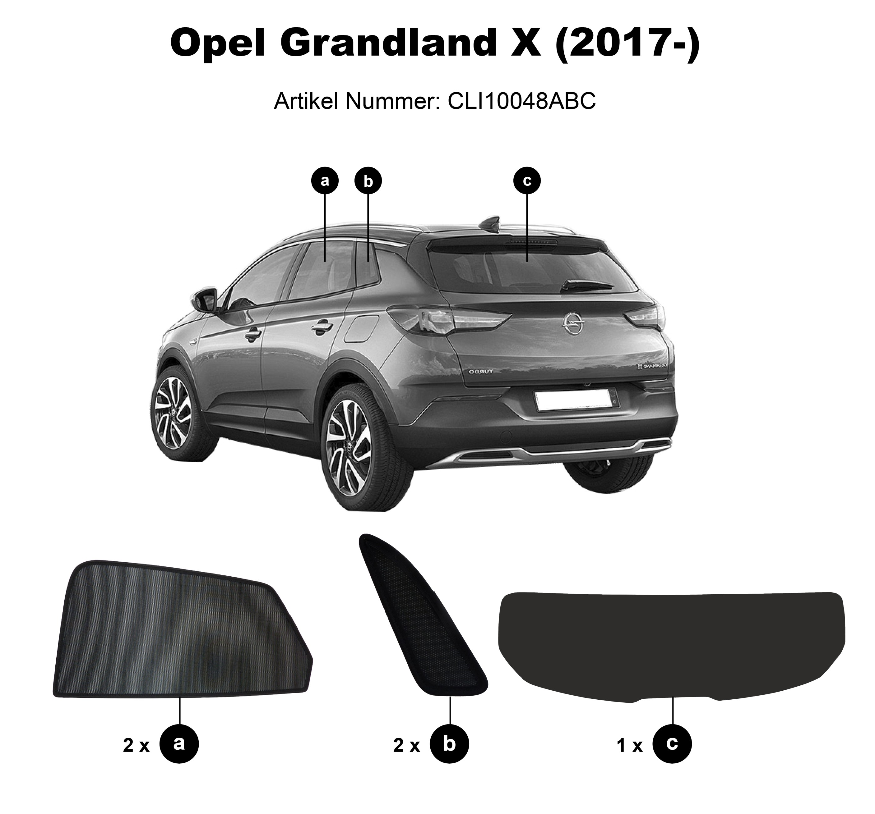 ClimAir Wind Deflectors Dark Compatible with Opel Crossland X 2017