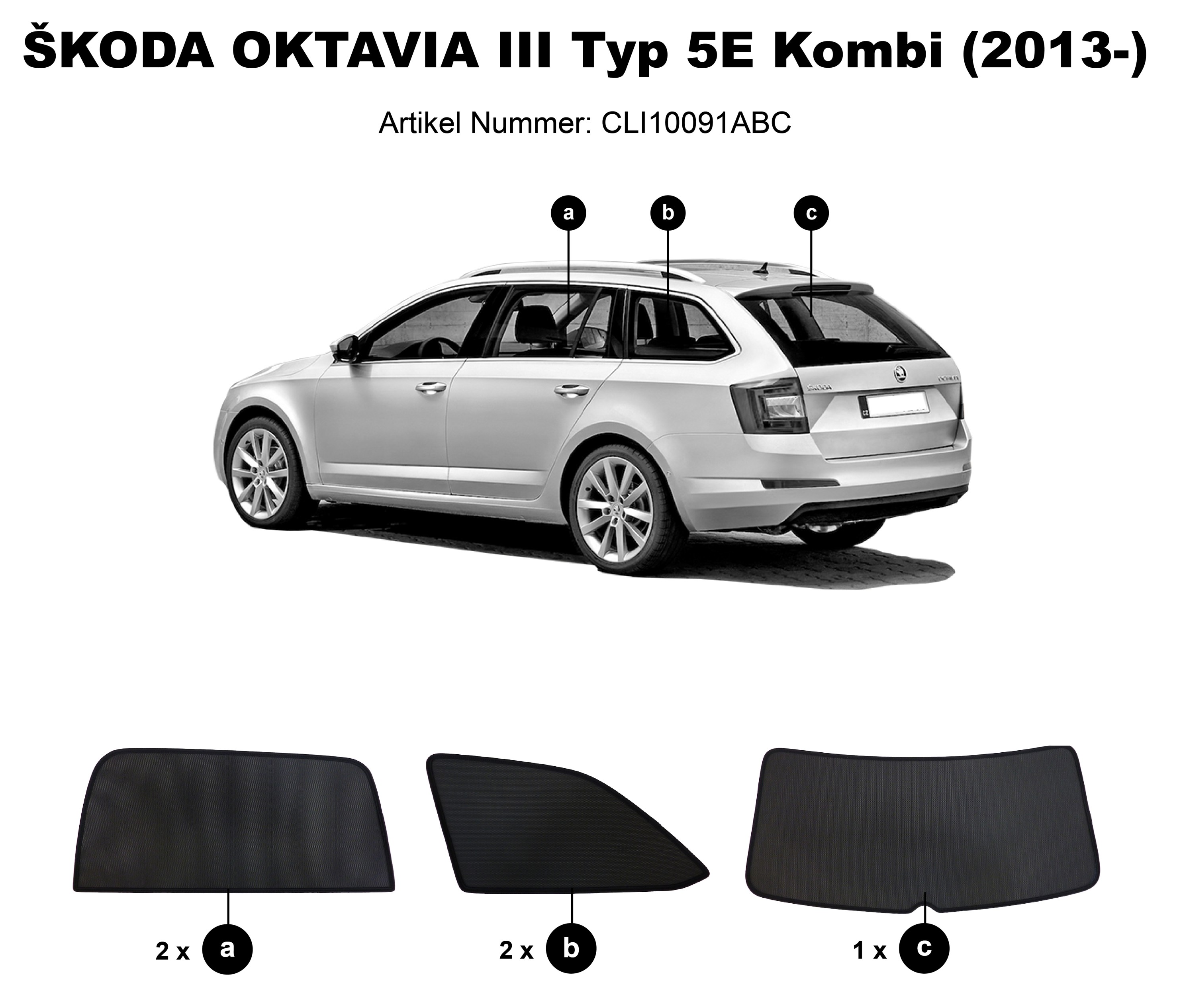 Für Skoda Octavia Pro Wagon 2017-2021 2022 2023, Auto Seitenscheibe  Sonnenschutz, Sonnensicherer Hize und UV Strahlen Sichtschutz Auto