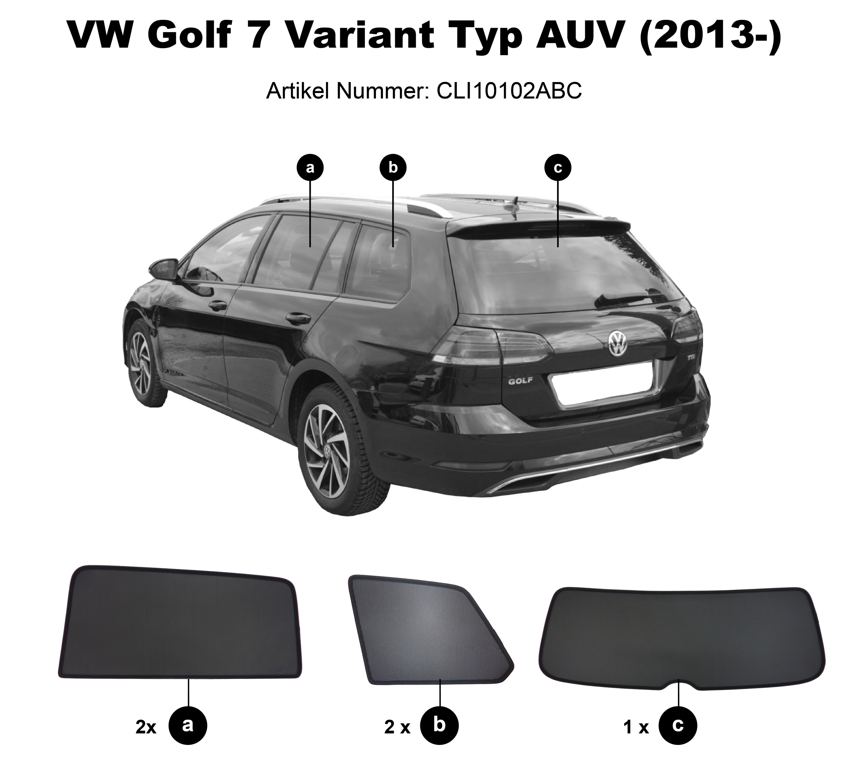 Sonnenschutz Volkswagen Golf VII Variant (5G) Set