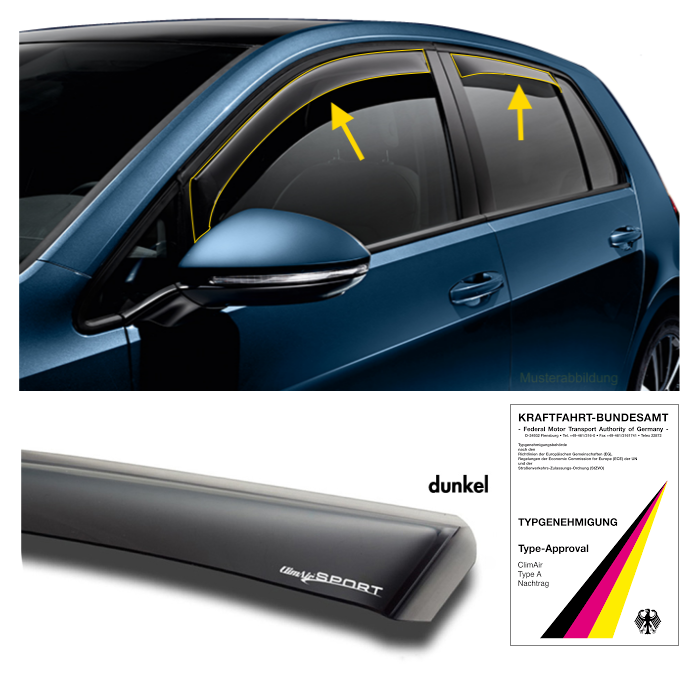 Winddeflector Skoda Octavia 3 Estate (5E) front + rear 05.2013-12.2019 -  black