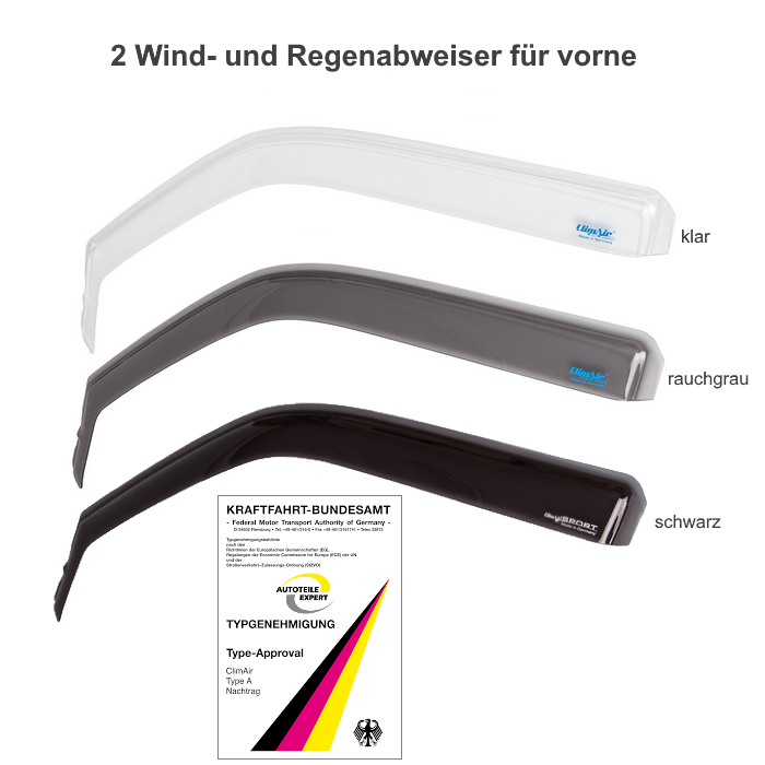 Windabweiser Regenabweiser Windschutz Schwarz Smoke für VW Bus T5