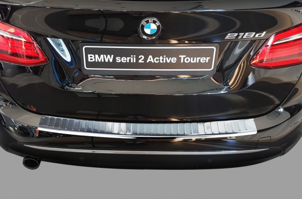 Stoßstangenschutz hinten passend für BMW 2er Active Tourer | F45 | ab 2014+  Edelstahl verchromt | Kantenschutz für Kofferraum