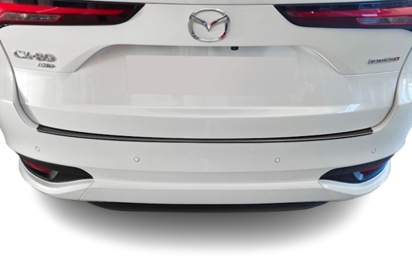 Edelstahl Ladekantenschutz Mazda CX-80 schwarz eloxiert