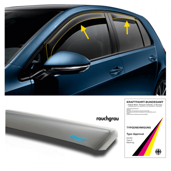 Windabweiser Audi A4 Avant B9 8W grau