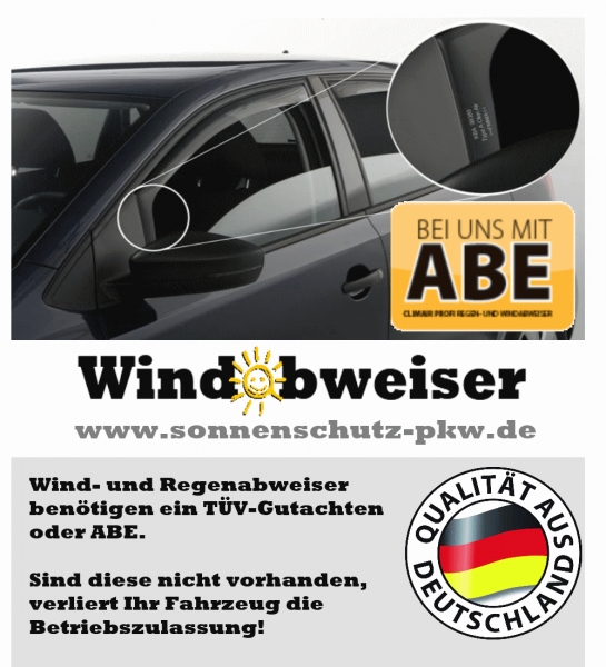 Regenabweiser PROFI volvo S70 1996-2000 schwarz